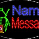 15" x 27" Bug Name Message Custom Flashing Oval LED Sign - 2 Line