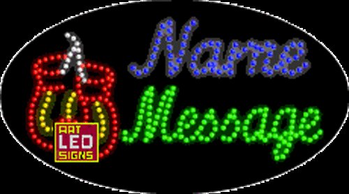 15" x 27" Boxing Name Message Custom Flashing Oval LED Sign - 2 Line