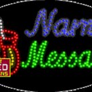 15" x 27" Boxing Name Message Custom Flashing Oval LED Sign - 2 Line