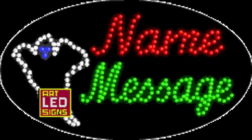 15" x 27" Ghost Name Message Custom Flashing Oval LED Sign - 2 Line