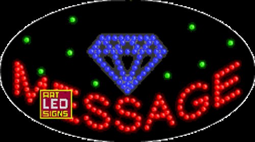 15" x 27" Diamond Message Custom Flashing LED Sign - 1 Line