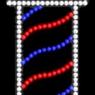 24" x 12" Vertical Barber Open  LED Sign