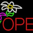 17" x 31" Open LED Sign with Flower Logo