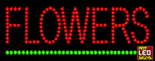 9.5" x 19" Flowers LED Sign