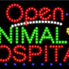 17" x 31" Animated Animal Hospital Open LED Sign