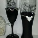 Parents of the Bride Glass Set Weddings Gifts Unique Bling Glass Parent Gifts