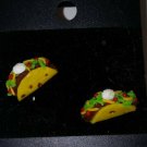 Miniature Taco Stud Earring Silver Post Clay Food Taco Unique Miniature Taco Stud Earring Silver Post Clay Food Taco Unique