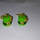 Cute Leprechaun Hat Earrings Gold Tone Wire St Patrick's Day Charms Cute Leprechaun Hat Earrings Gold Tone Wire St Patrick's Day Charms
