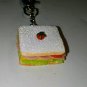 Delicious Sandwich Charm Keychain Silver Clay Fob Ring Clip Sandwich Miniature