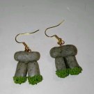 Unique Stonehenge Charm Earrings Gold Tone Wire Mythical Places Unique Stonehenge Charm Earrings Gold Tone Wire Mythical Places