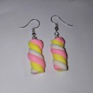 Sweet Marshmallow Candy Earrings Silver Wire Clay Candy Charms Kids Sweet Marshmallow Candy Earrings Silver Wire Clay Candy Charms Kids