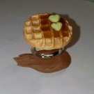 Delicious Waffle Adjustable Ring Silver ClayCharms Waffles Breakfast Syrup