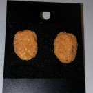 Miniature Chicken Nugget Stud Earrings Silver Flat Back Post Kids Snack Miniature Chicken Nugget Stud Earrings Silver Flat Back Post Kids Snack
