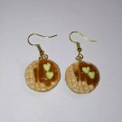 Delicious Waffle Charm Earrings Gold Tone Wire Charms Waffles Breakfast Syrup Delicious Waffle Charm Earrings Gold Tone Wire Charms Waffles Breakfast Syrup