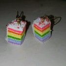 Sweet Pastel Cake Charm Earrings Gold Tone Wire Cake Cake Charm Dessert Layer Sweet Pastel Cake Charm Earrings Gold Tone Wire Cake Cake Charm Dessert Layer