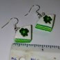 Irish Layer Cake Earrings Silver Wire St Patrick's Charms Cake Shamrock