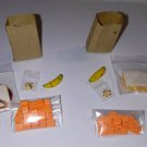 Dollhouse Miniature Bagged Lunch Set Cheese Sandwich Crackers