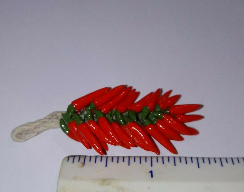 Dollhouse Miniature Chili Pepper Ristra Hanging Chili Peppers