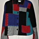 Patchwork Cardigan Koret Petite size Large Light Jacket Buttons Down Multi Color