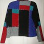 Patchwork Cardigan Koret Petite size Large Light Jacket Buttons Down Multi Color