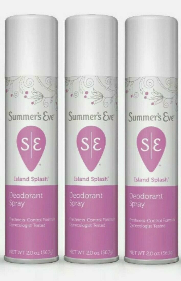 3 Summer's Eve Feminine Deodorant Spray Island Splash 2 oz (Pack of 3)