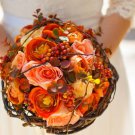Orange Bridal Bouquet - Wedding Bouquet - Bridal Flowers - Silk Bouquet