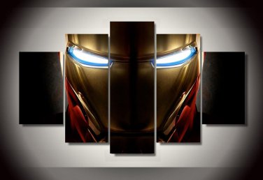 Iron Man Movie Framed 5pc Oil Painting Wall Decor Superhero