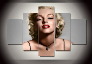 Marilyn Monroe Hollywood Movie star Legend Framed 5pc Oil Painting Wall Decor