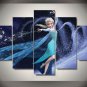 Elsa Disney Princess Frozen Framed 5pc Oil Painting Wall Decor Cartoon art