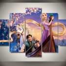 Tangled Rapunzel Framed 5pc Oil Painting Wall Decor-  Disney Princess Cartoon