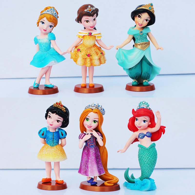 Disney Princess Ariel Belle Snow White Cinderella Figures Set New Arrival