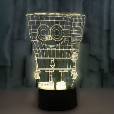 Spongebob 3D LED Light Lamp Tabletop Decor 7 Colors -NEW