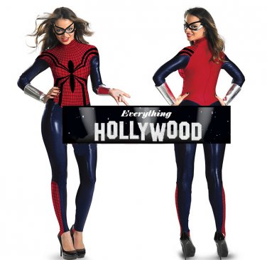 Marvel Comics Spiderman Adult Women Bodysuit Costume sexy black red Halloween