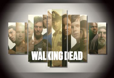The Walking Dead Cast 5pc Wall Decor Framed 2 Oil painting Horror TV Art