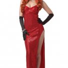 Jessica Rabbit Red Dress Adult Halloween Costume S,M,L (6-12)