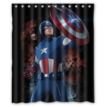 Captain America Avenger Marvel Superhero Design 2 Shower Curtain