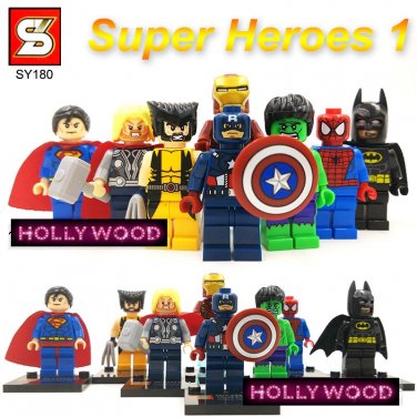 Marvel Superheros 8pc Mini Figures Building Blocks Minifigures Block Build Set 1