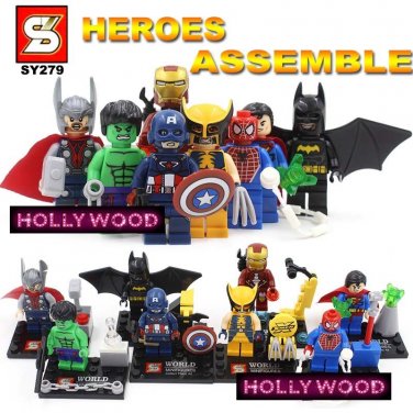 Superhero DC MARVEL 8pc Mini Figures Building Blocks Minifigures Block Build Set 4