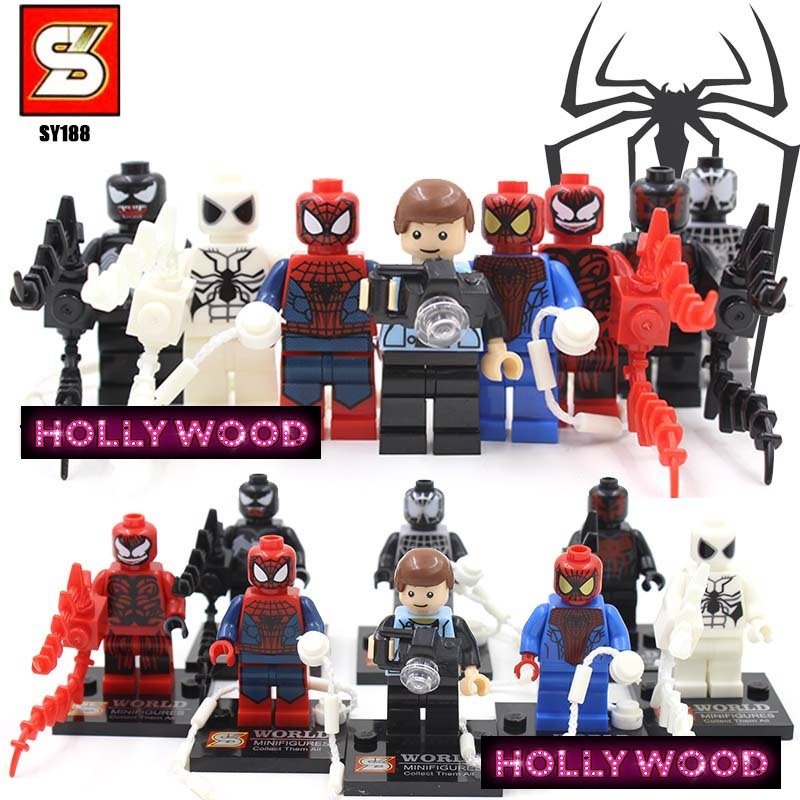 Spiderman Marvel 8pc Mini Figures Building Blocks Minifigures Set 1