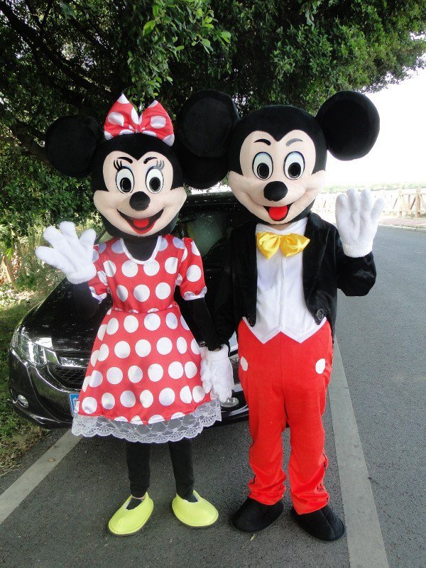 Mickey And Minnie Mouse Character Mascot Costumes Pair Adult 