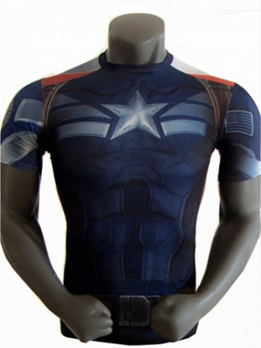 Captain America Marvel Compressed Fit SuperHero T Shirt