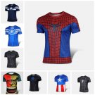 Marvel Superhero Jersey Sport Shirt 8 Choices Spiderman Captain America Hulk