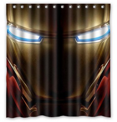 Ironman  Helmet Shower Curtain Anime Avengers Marvel Hollywood Design 2