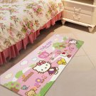 Hello Kitty Pink Accent Carpet Rugs 17x47in for Bedroom Living Room Green