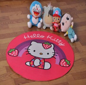Hello Kitty Accent Bedroom Round Carpet, Bath or Door Mat -NEW
