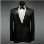 Mens Black Classic Tuxedo Suit Luxury Design Attire Coat and Pants S, M , L