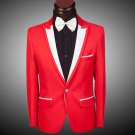 Mens Slim Fit RED Luxury Design Attire Coat and Pants -XS to XL Sale Ends SOON