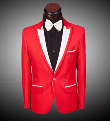 Mens Slim Fit RED Luxury Design Attire Coat and Pants -XS to XL Sale Ends SOON