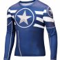 Captain America Avenger Classic Compressed Superhero Long Sleeve Shirt Marvel Small to 6XL SALE $15
