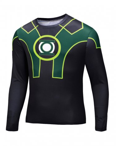 Green Lantern Avenger Classic Compressed Superhero Long Sleeve Shirt Marvel Small to 6XL SALE $15